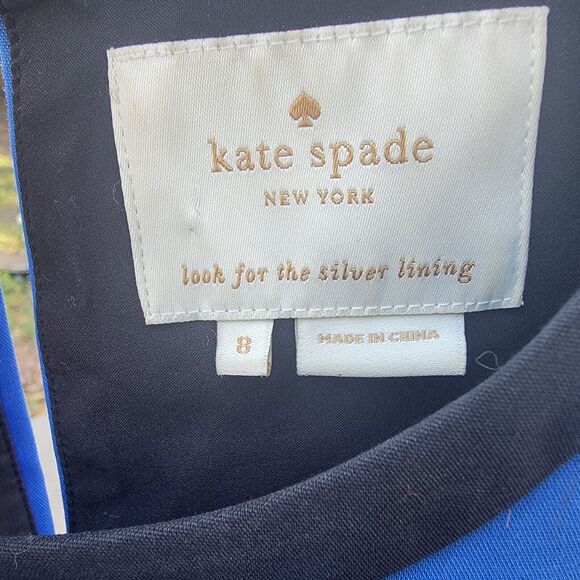 Kate Spade blue structured dress womens size 8 cutout back detail - Picture 5 of 5